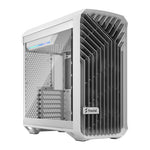 Fractal Design Torrent Compact (White TG) Gaming Case w/ Clear Glass Window, E-ATX, 2 Fans, Fan Hub, RGB Strip on PSU Shroud, Front Grille, USB-C
